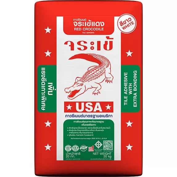 กาวซีเมนต์ขาว จระเข้แดง | Red Crocodile White Tile Adhesive